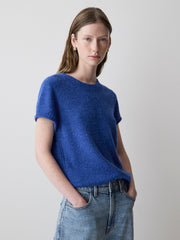 RW&CO Wool-Blend Cap-Sleeve Crew-Neck Boxy Sweater