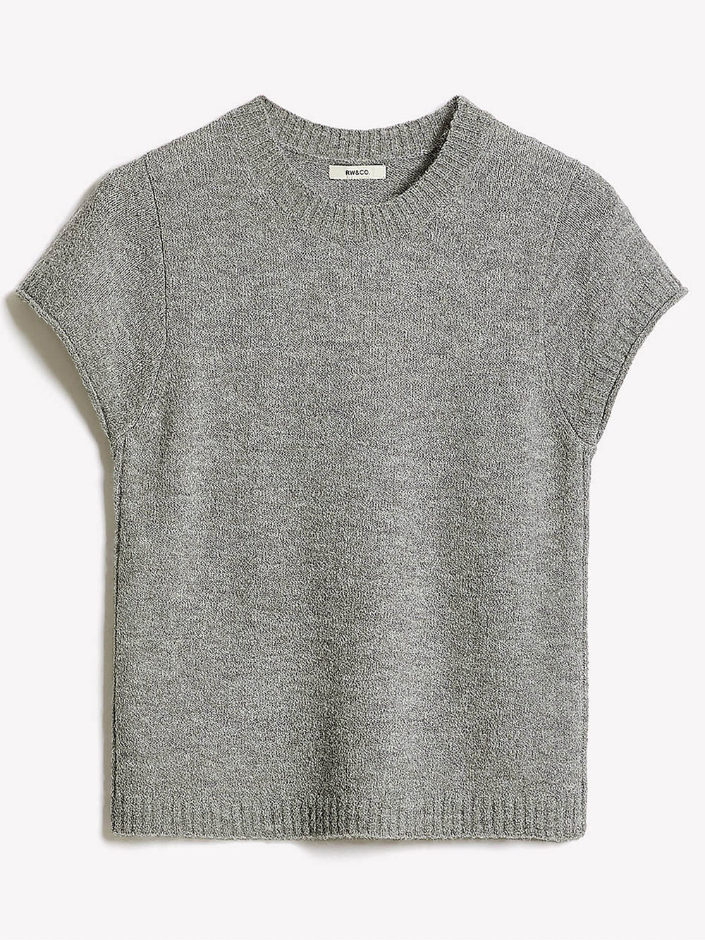 RW&CO Wool-Blend Cap-Sleeve Crew-Neck Boxy Sweater