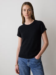 RW&CO Wool-Blend Cap-Sleeve Crew-Neck Boxy Sweater