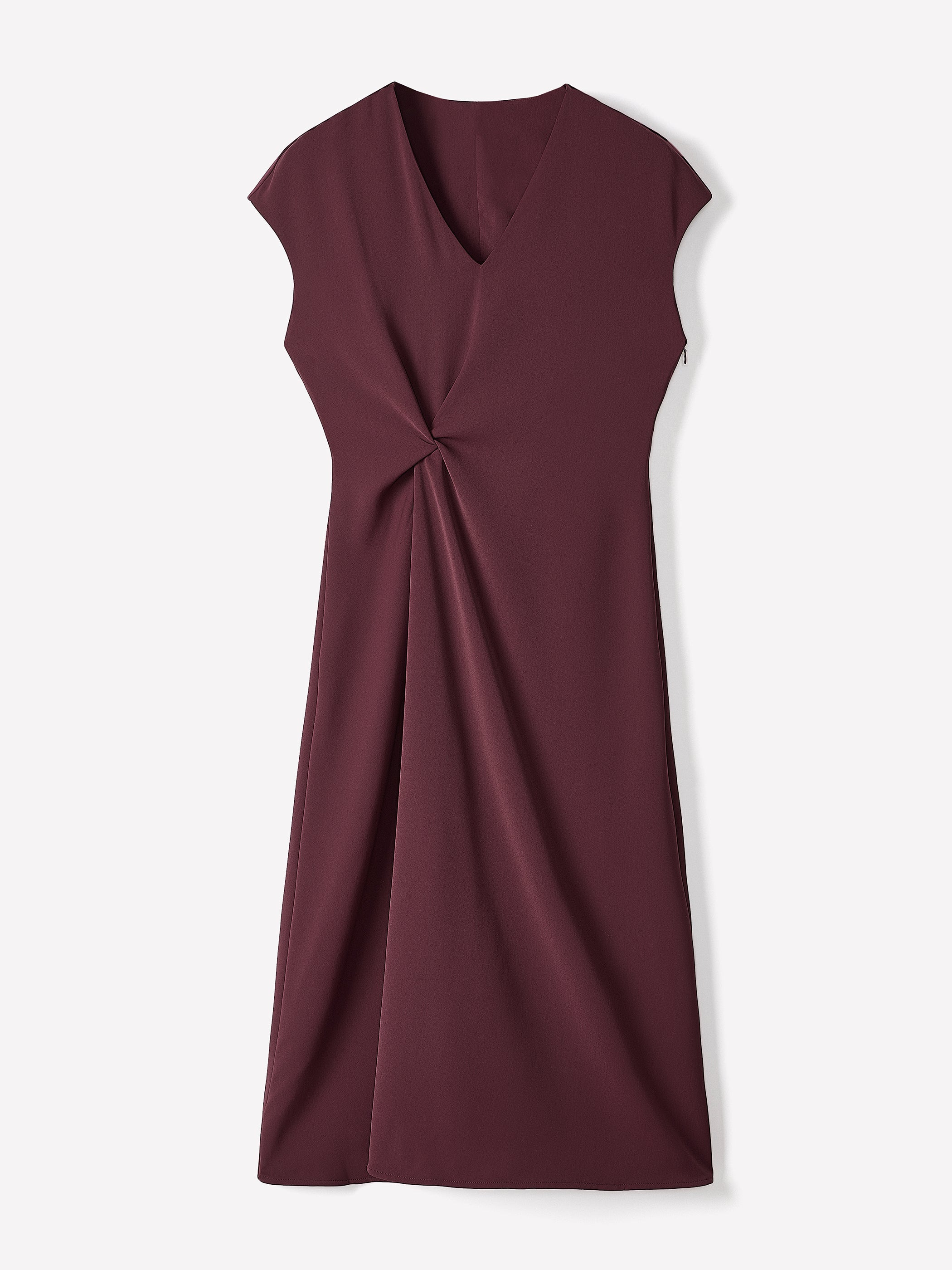 RW&CO Extended-Sleeve V-Neck Twill Midi Dress