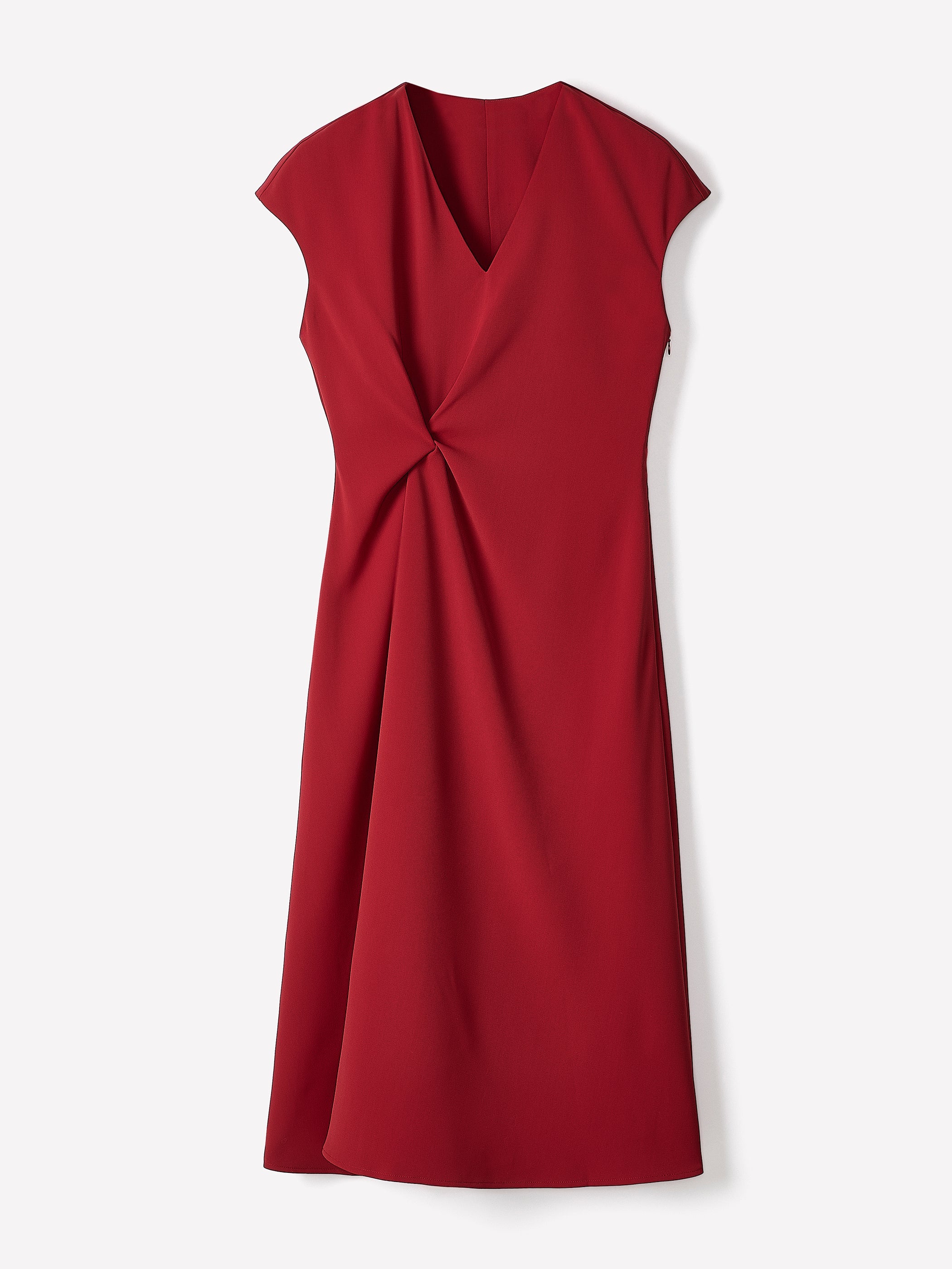 RW&CO Extended-Sleeve V-Neck Twill Midi Dress