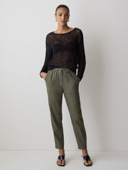 RW&CO Long-Sleeve Crew-Neck Mesh Sweater