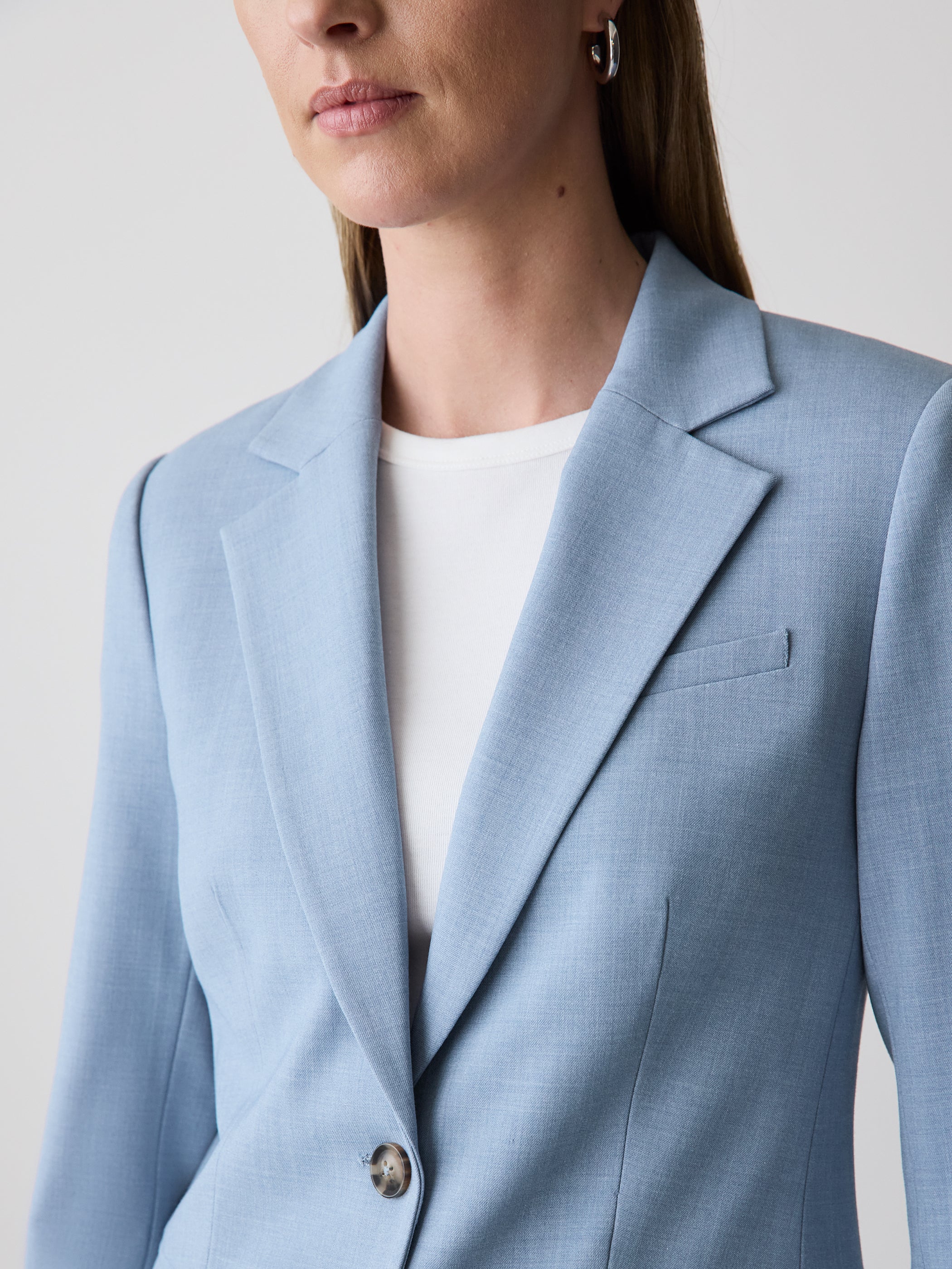 RW&CO Light Blue Two-Button Fitted Blazer