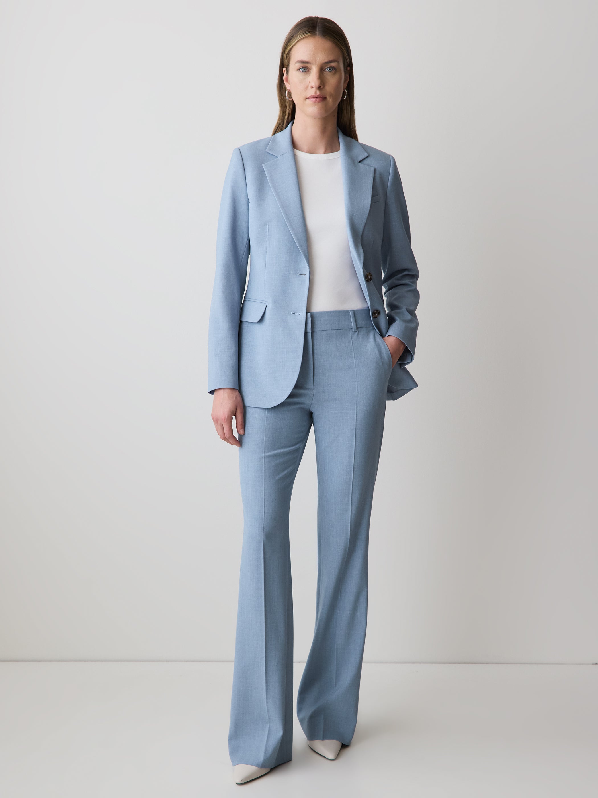 RW&CO Light Blue Mid-Rise Flare-Leg Pant