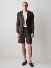RW&CO Slim-Fit Brown Linen-Blend Blazer