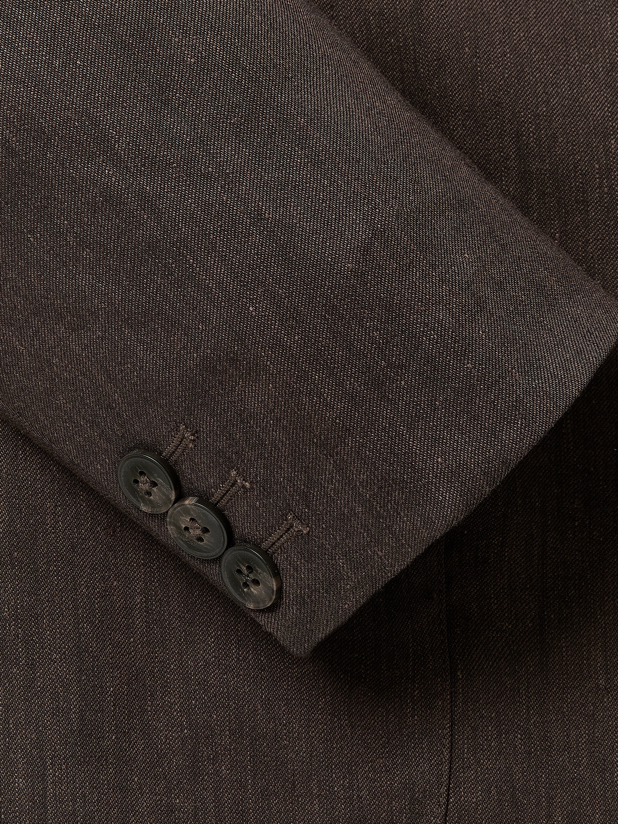 RW&CO Slim-Fit Brown Linen-Blend Blazer