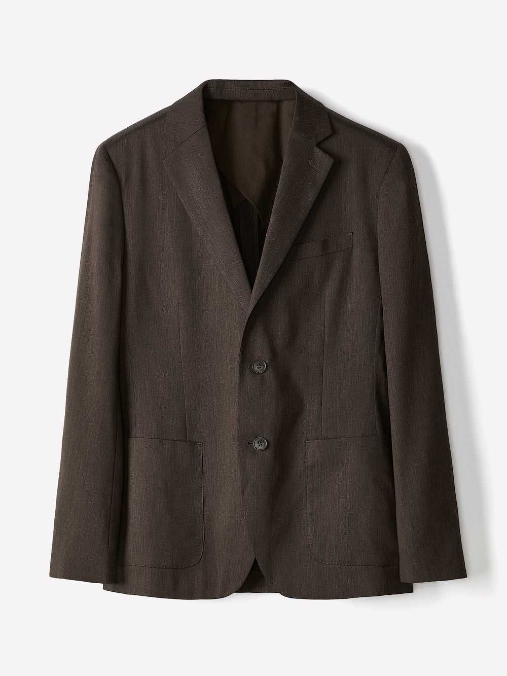 RW&CO Slim-Fit Brown Linen-Blend Blazer