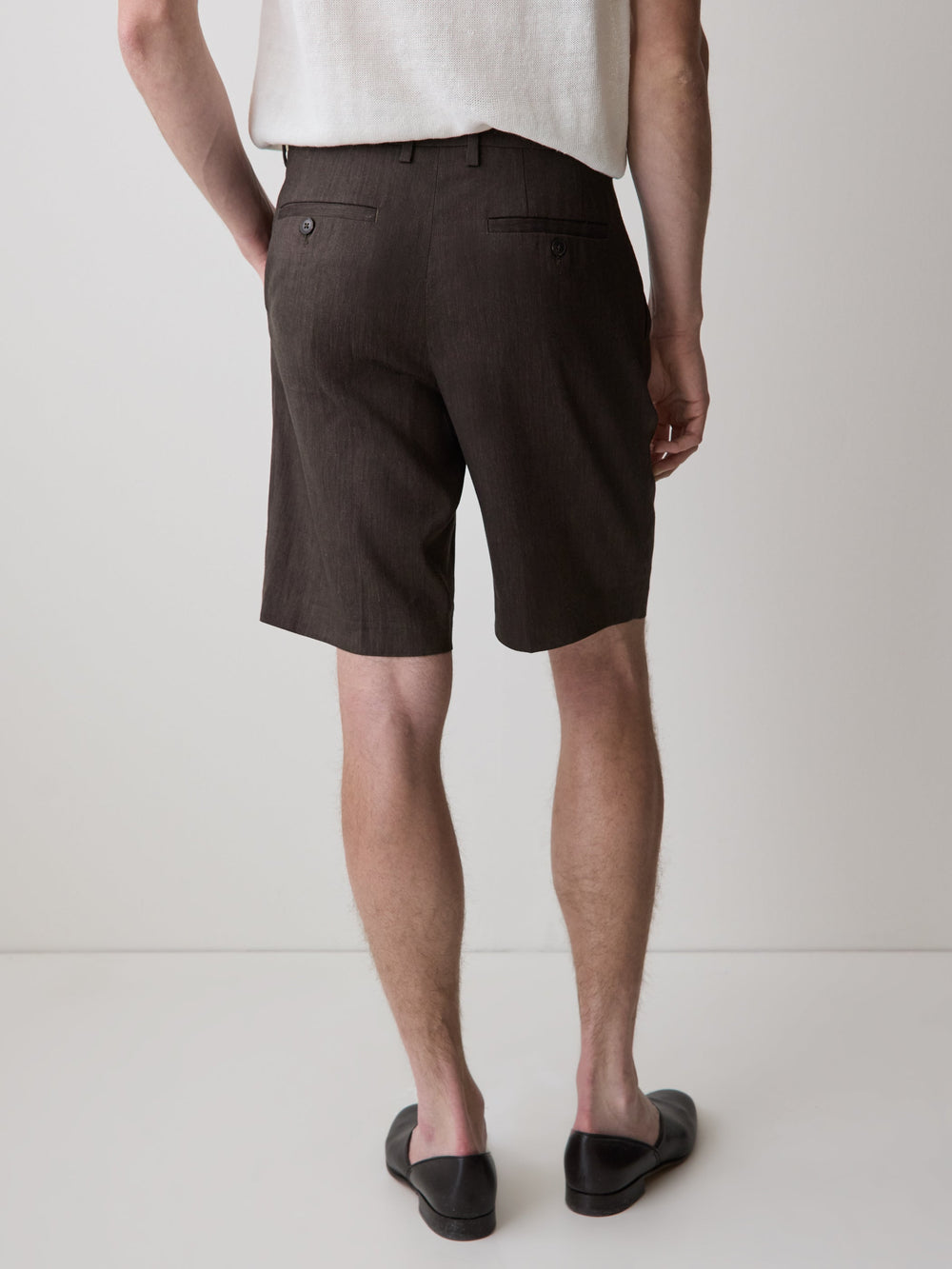 RW&CO Linen-Blend Pleated Shorts