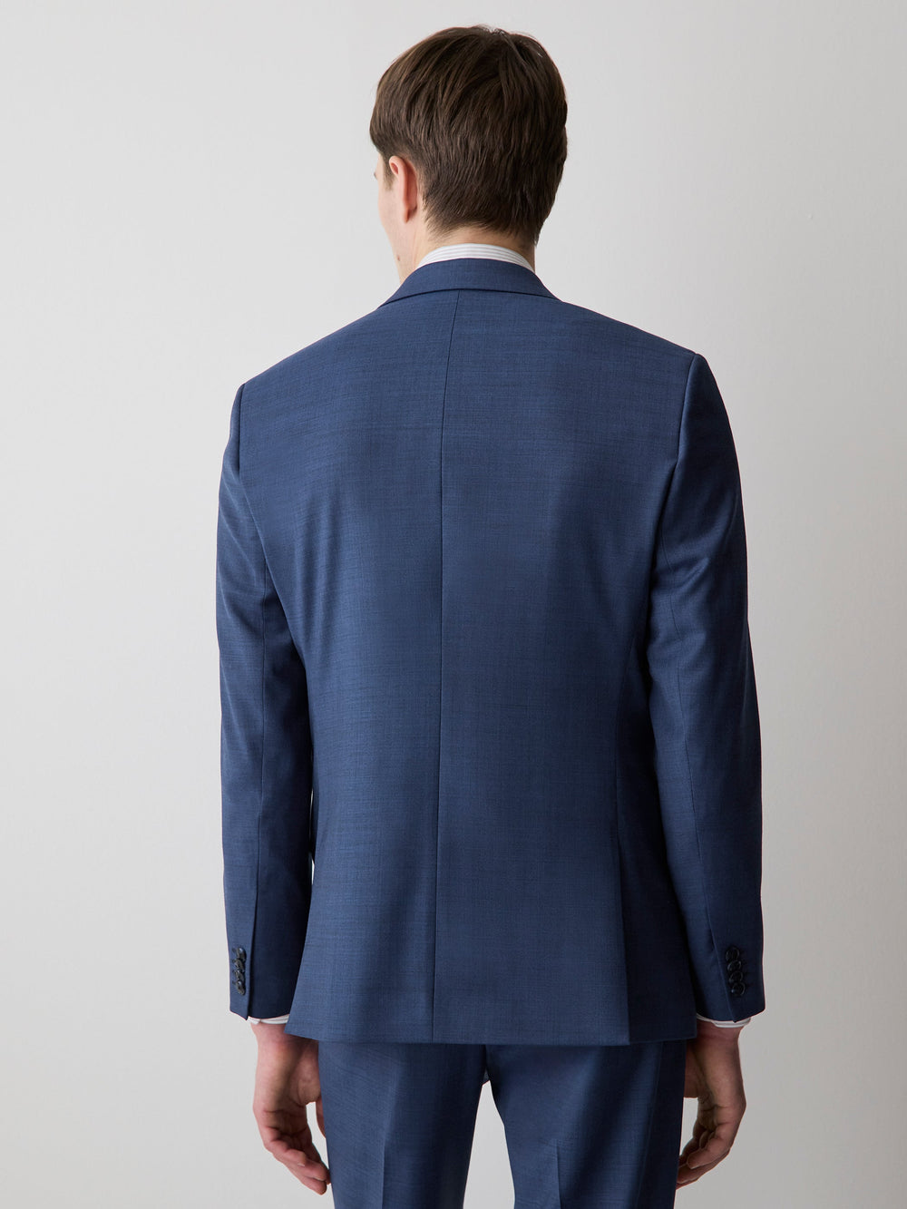 RW&CO Blue Slim Fit Wool Suit Blazer
