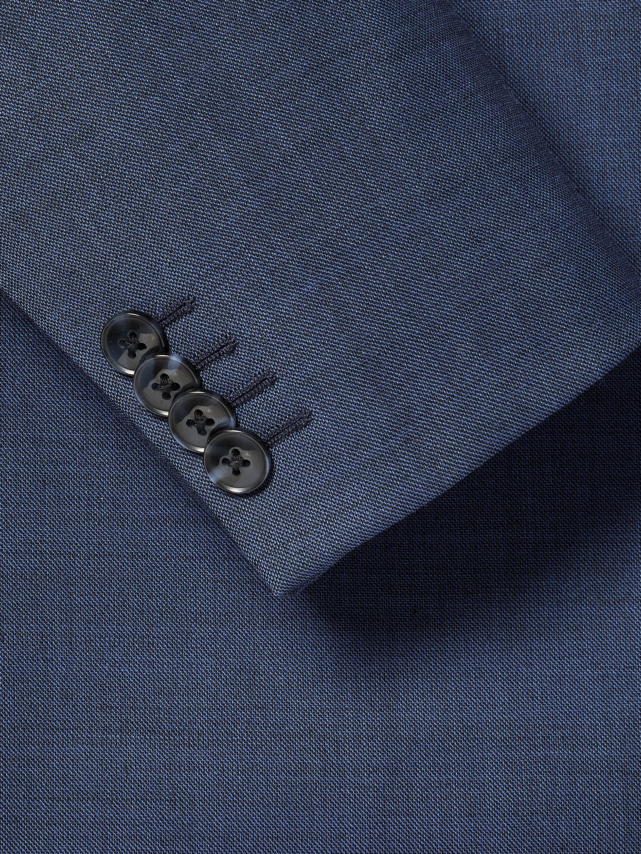 RW&CO Blue Slim Fit Wool Suit Blazer