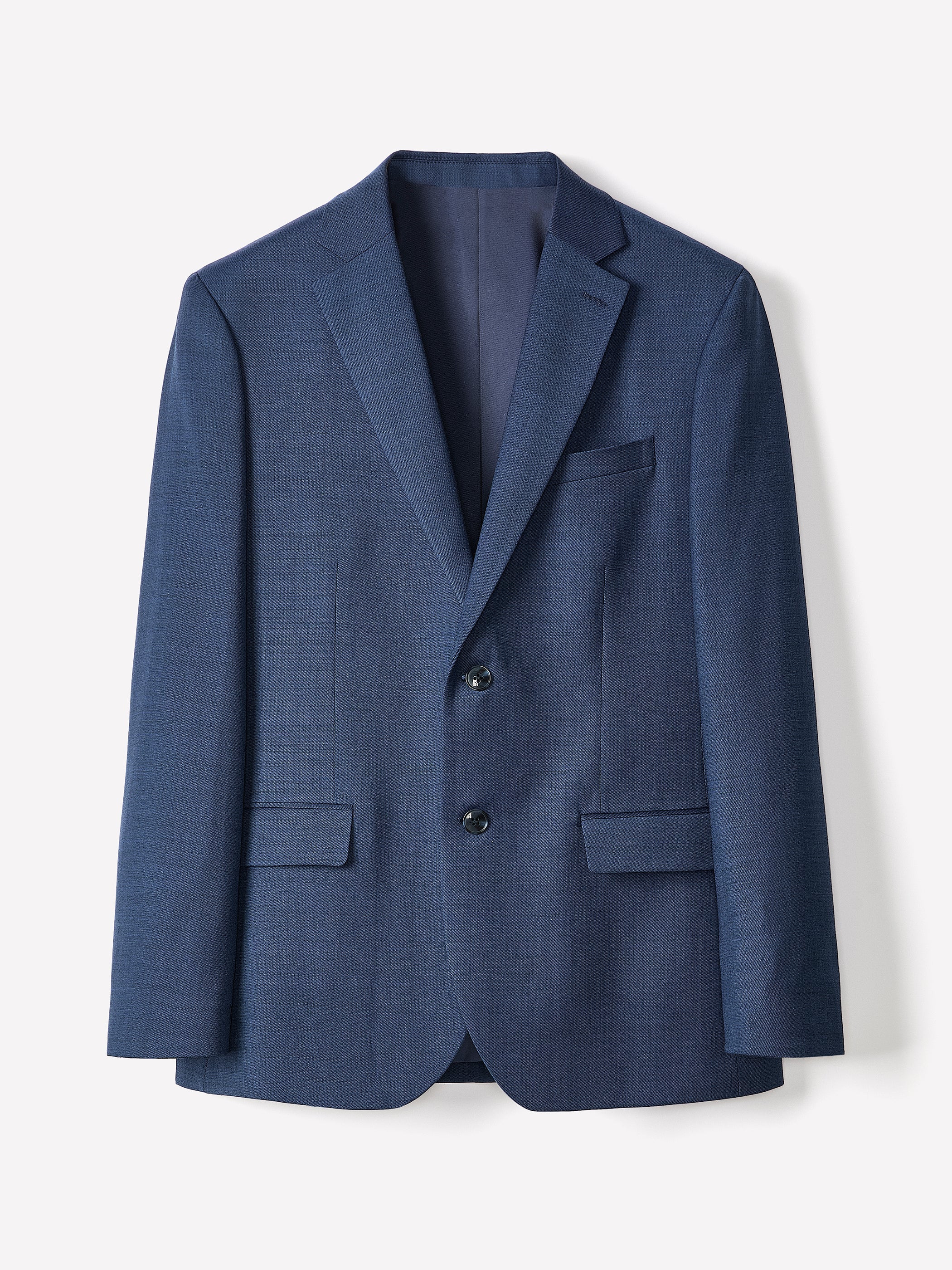RW&CO Blue Slim Fit Wool Suit Blazer