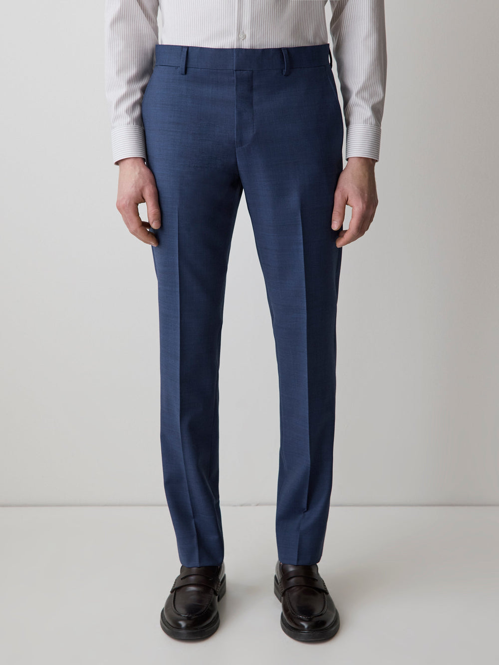 RW&CO Blue Slim Fit Wool Suit Pant
