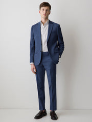 RW&CO Blue Slim Fit Wool Suit Pant