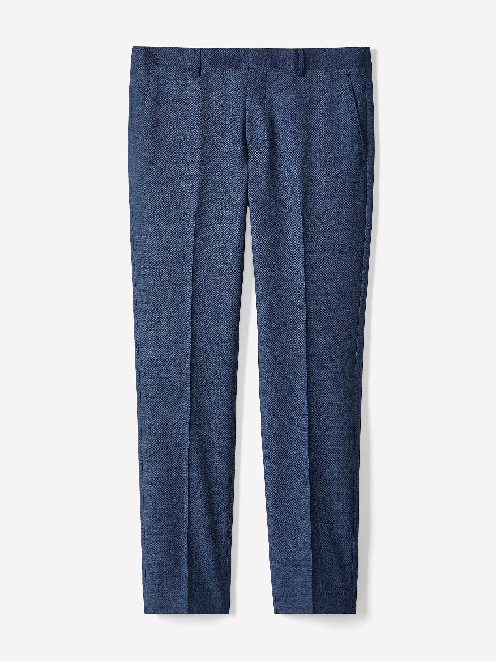 RW&CO Blue Slim Fit Wool Suit Pant