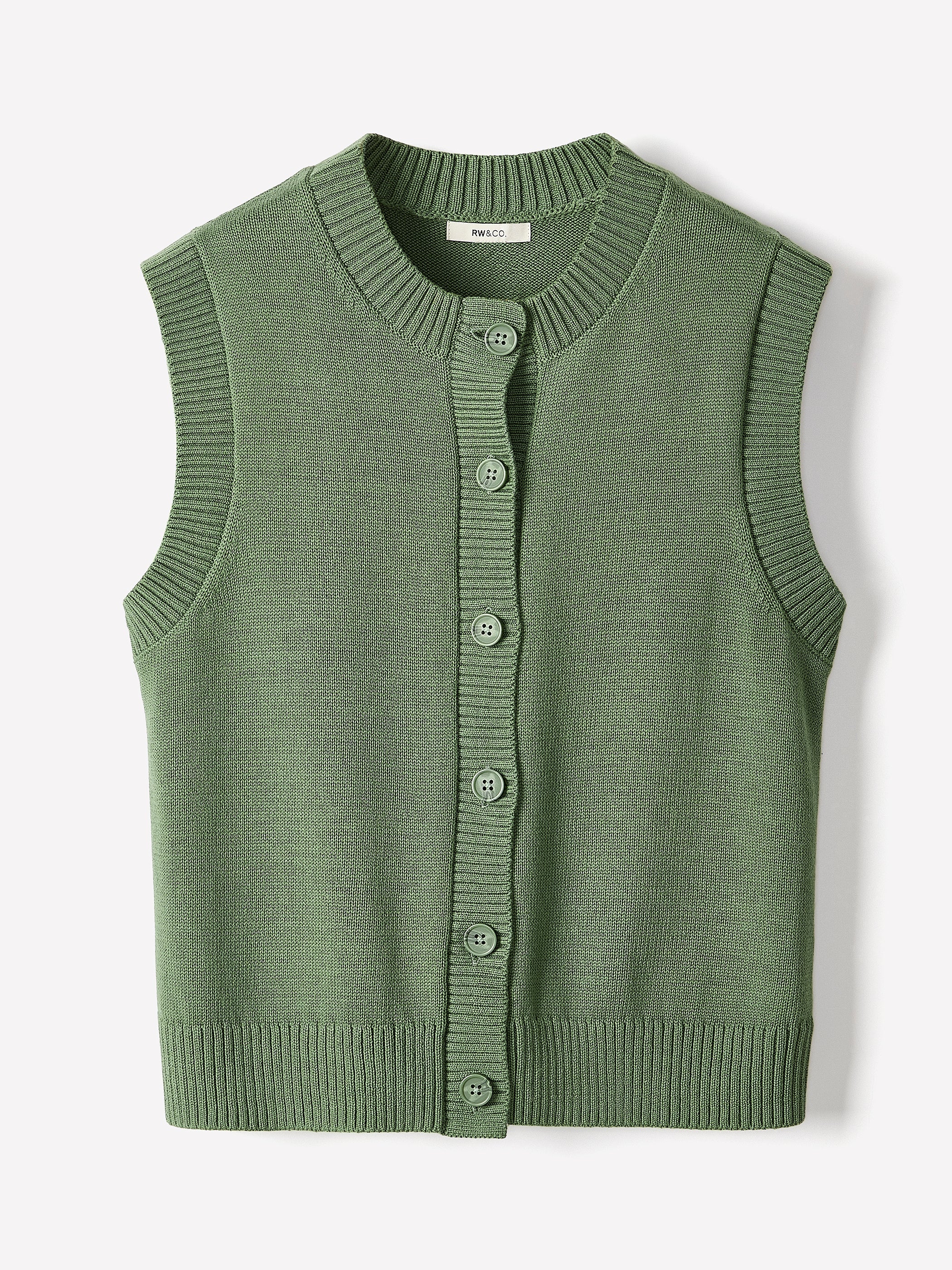 RW&CO Sleeveless Crew-Neck Sweater Vest
