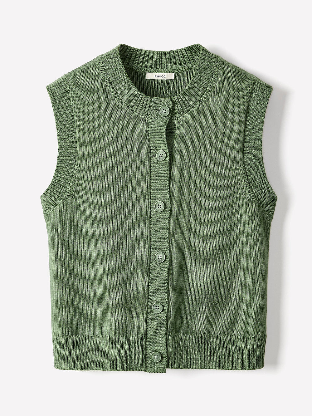 RW&CO Sleeveless Crew-Neck Sweater Vest