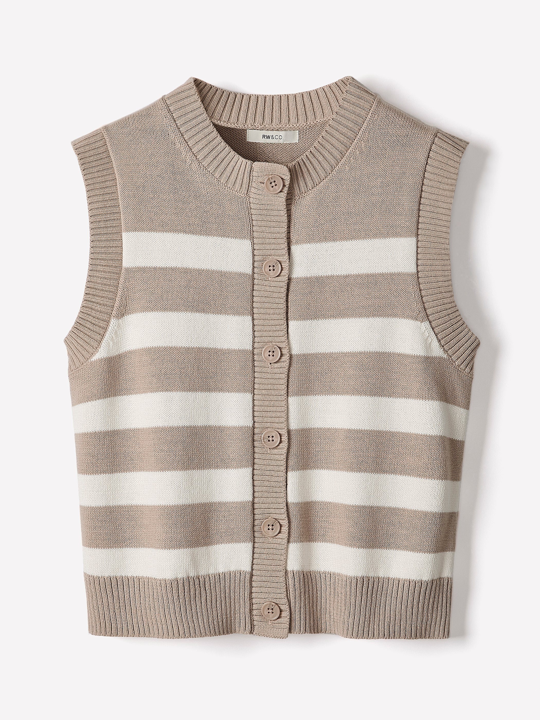 RW&CO Sleeveless Crew-Neck Sweater Vest