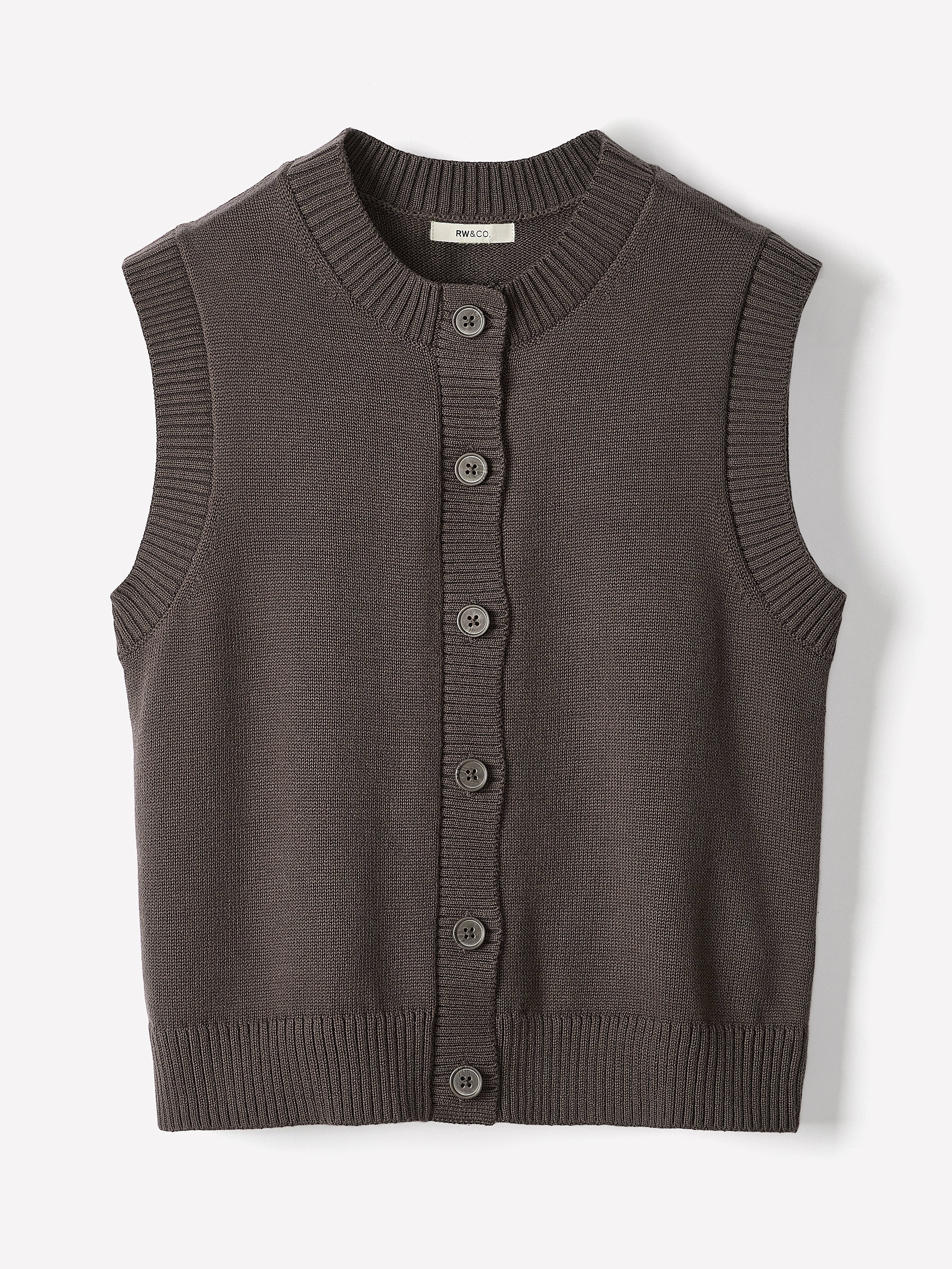 RW&CO Sleeveless Crew-Neck Sweater Vest