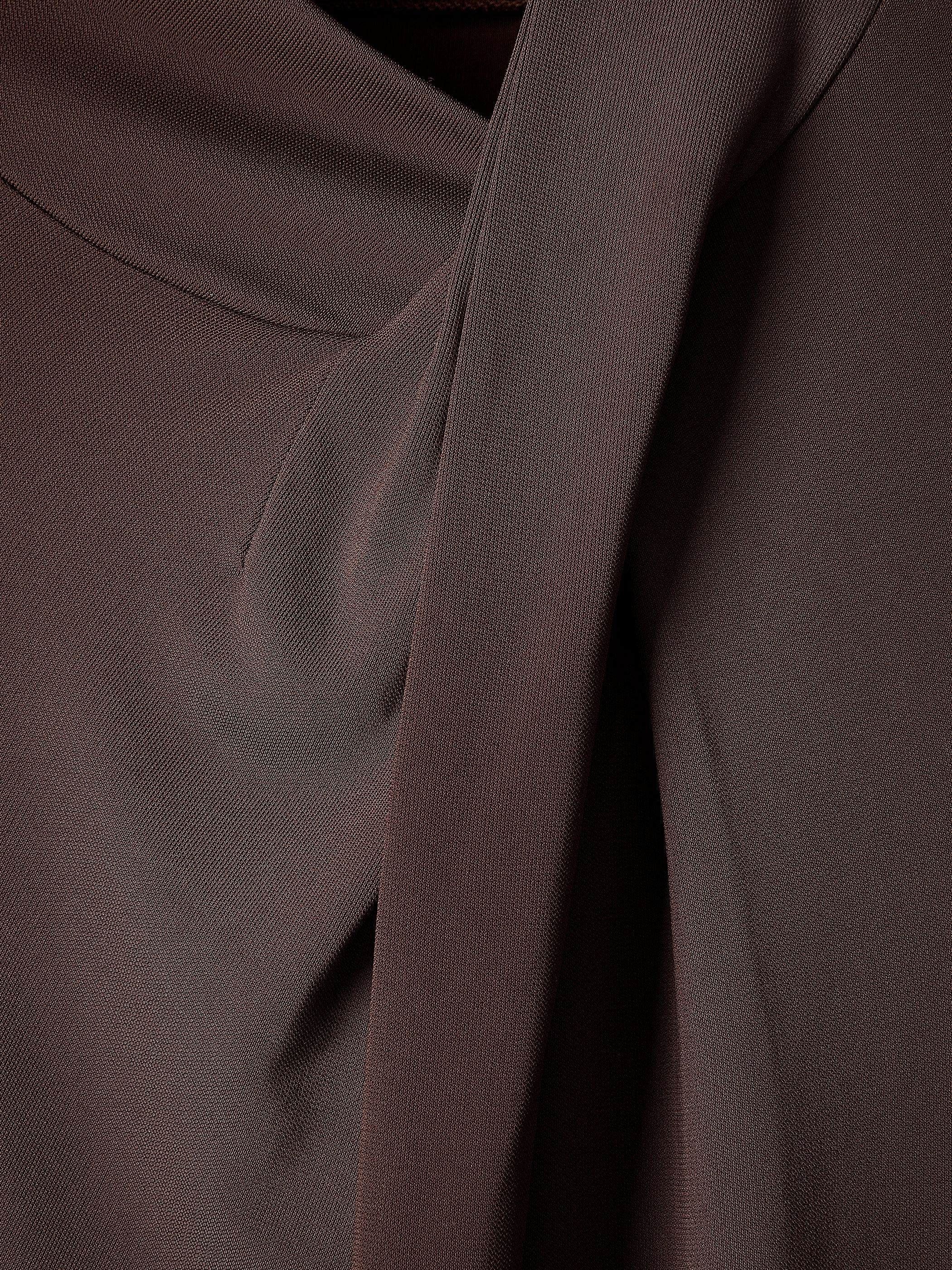 RW&CO Long-Sleeve Top with Crossover Draped Mock Neckline