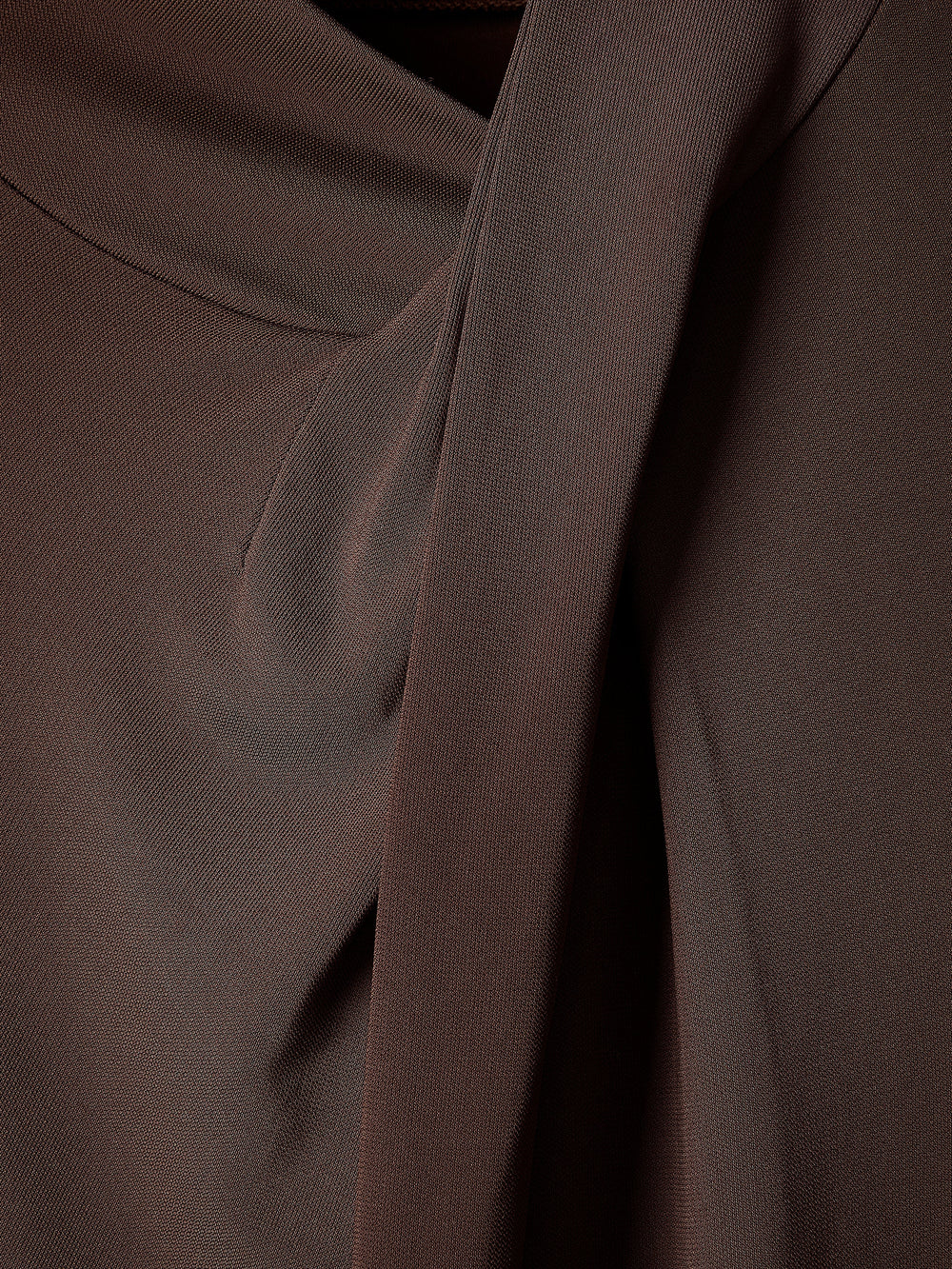 RW&CO Long-Sleeve Top with Crossover Draped Mock Neckline