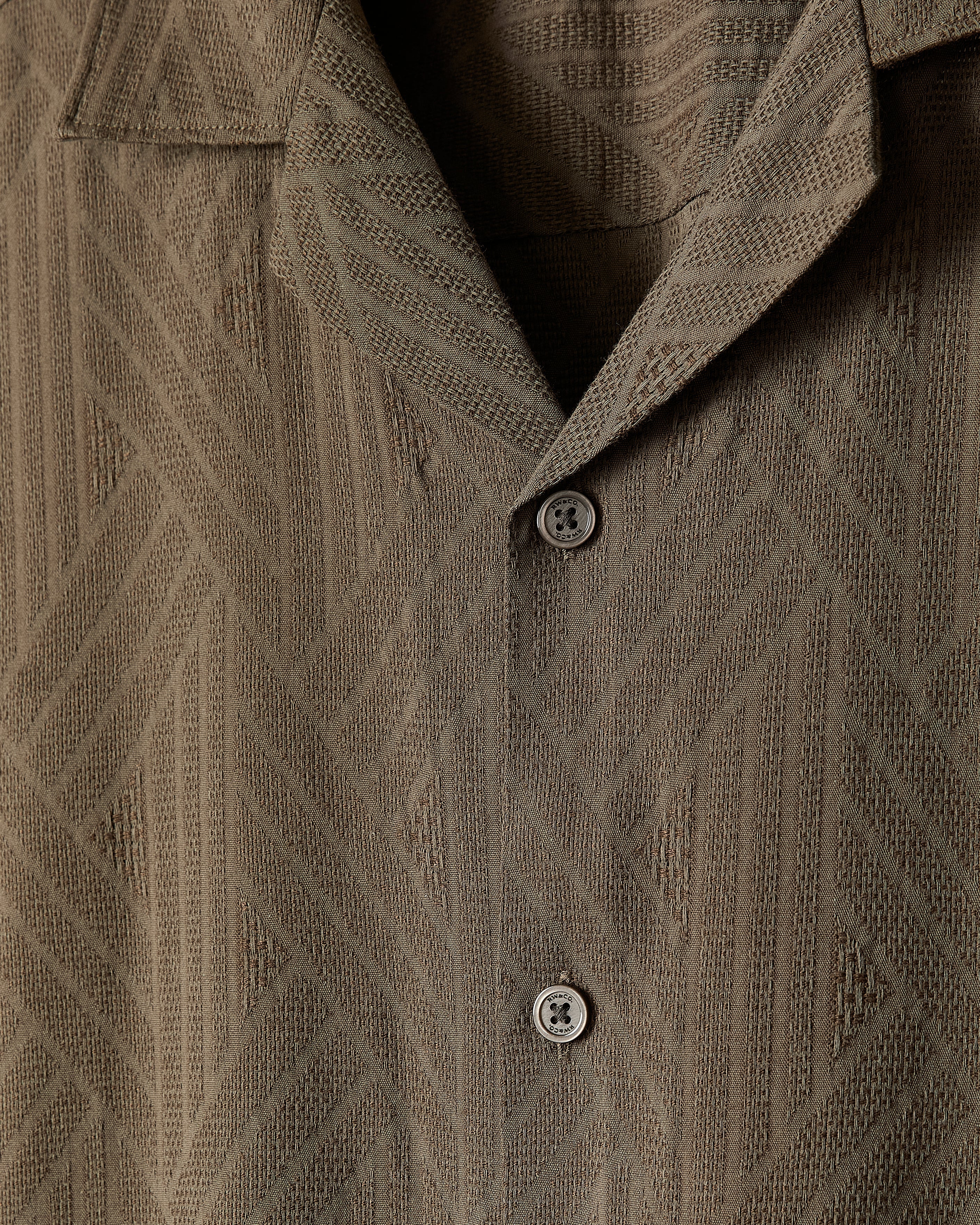 RW&CO Short-Sleeve Textured Shirt with Camp Collar