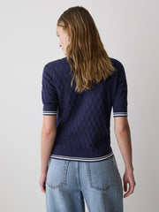 RW&CO Short-Sleeve Polo with Pointelle Stitches