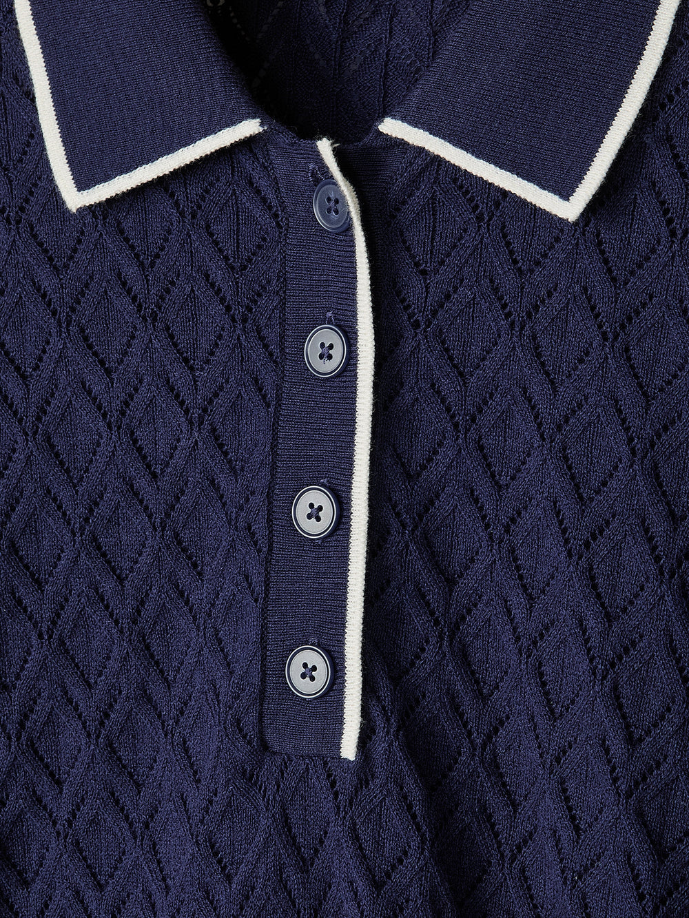 RW&CO Short-Sleeve Polo with Pointelle Stitches