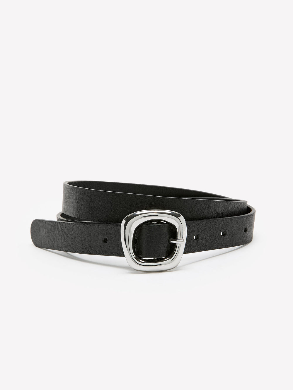 RW&CO Leather Belt with Sculptural Buckle