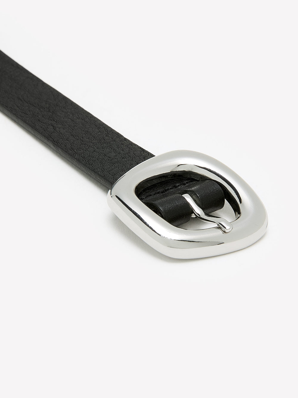 RW&CO Leather Belt with Sculptural Buckle
