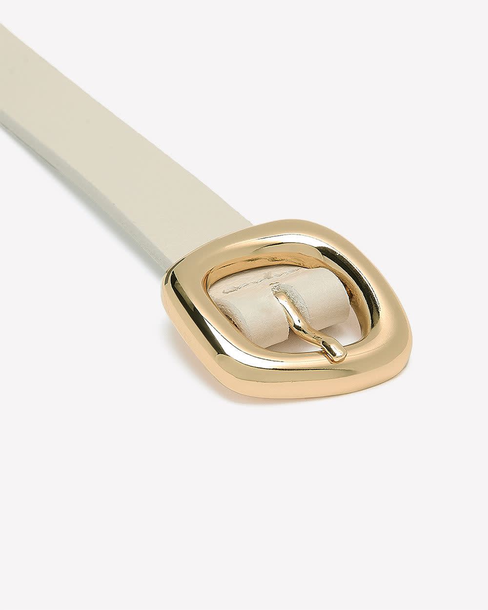 RW&CO Leather Belt with Sculptural Buckle