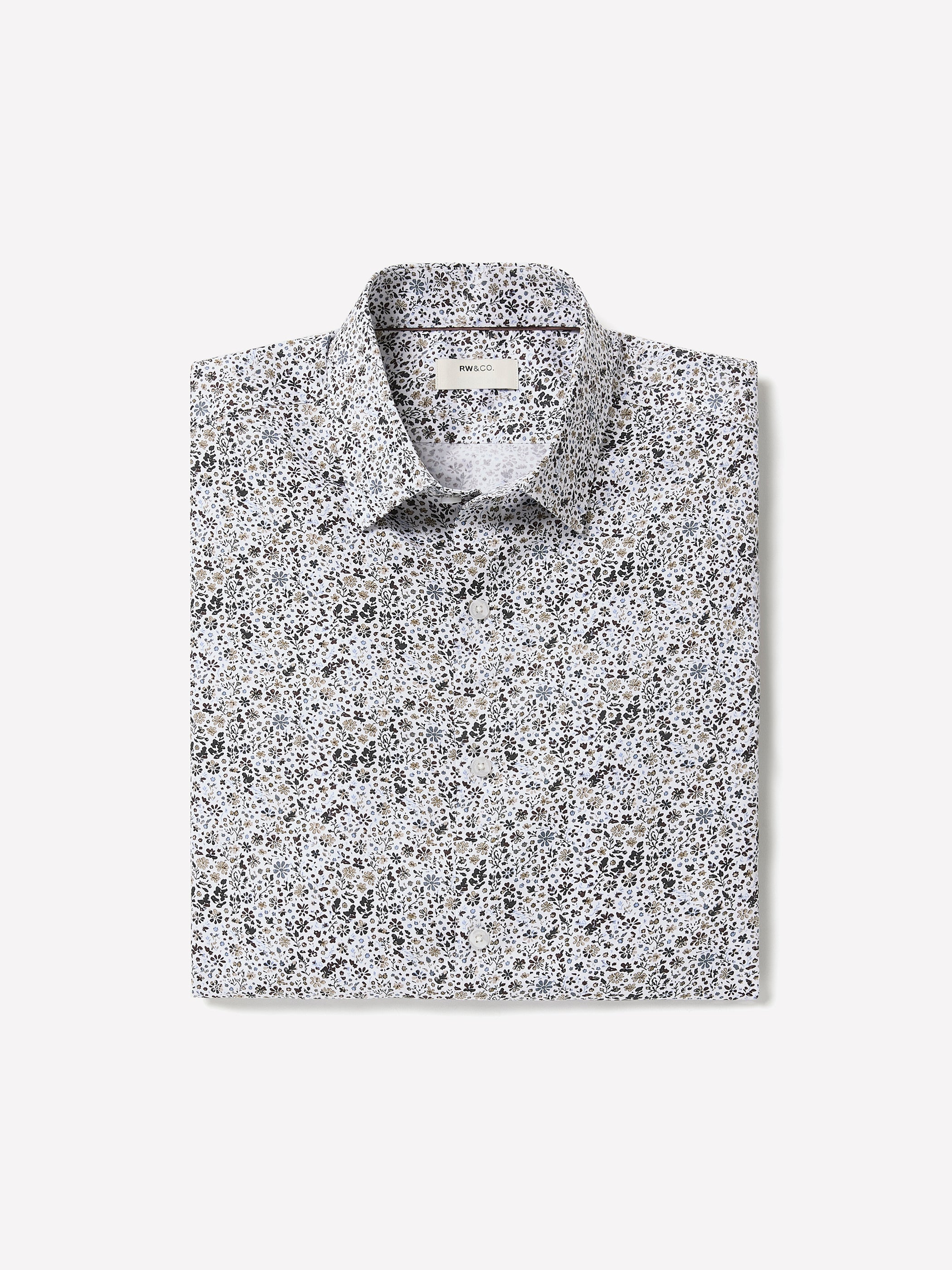 RW&CO Slim-Fit Dress Shirt with Floral Pattern