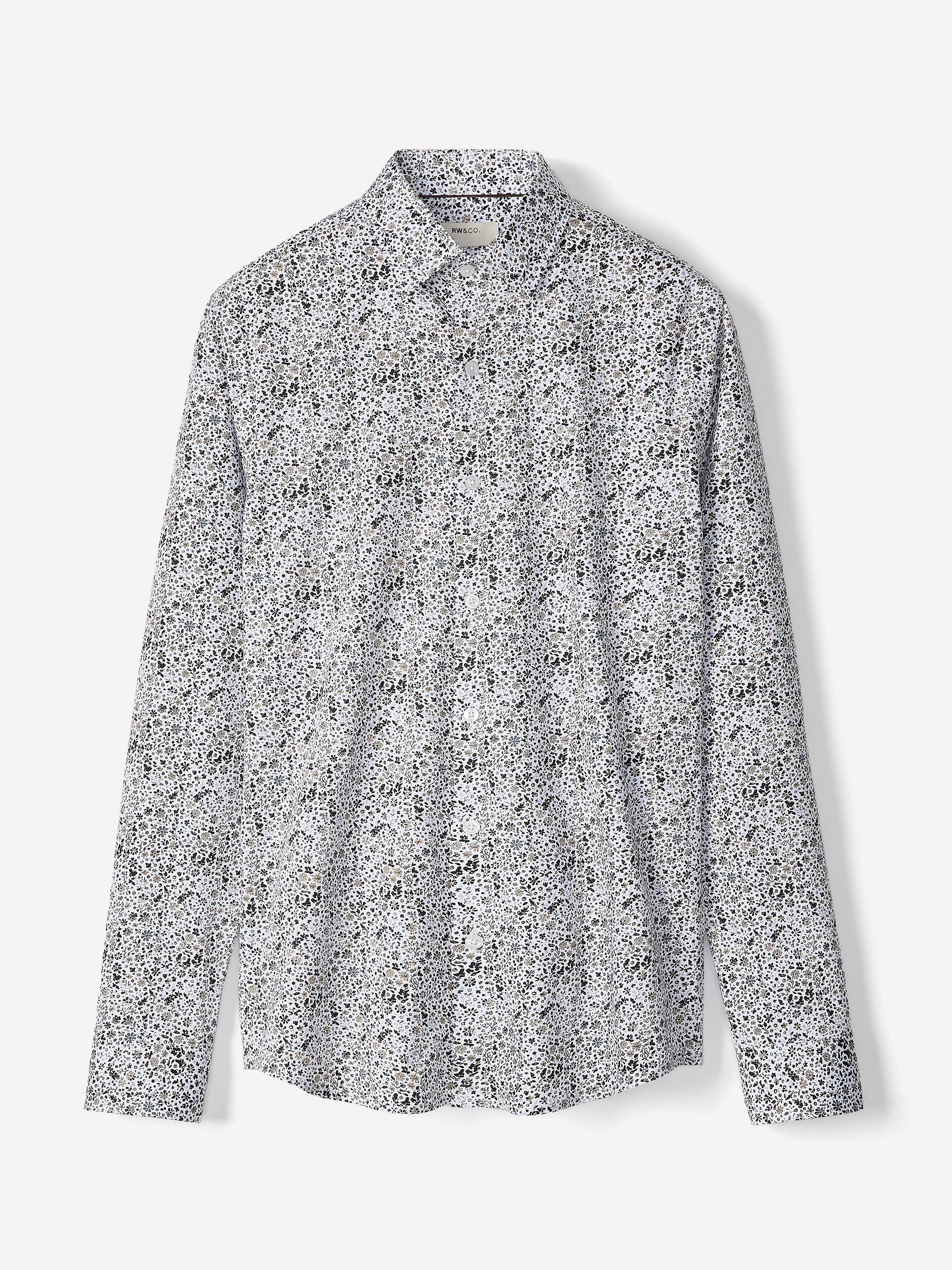 RW&CO Slim-Fit Dress Shirt with Floral Pattern