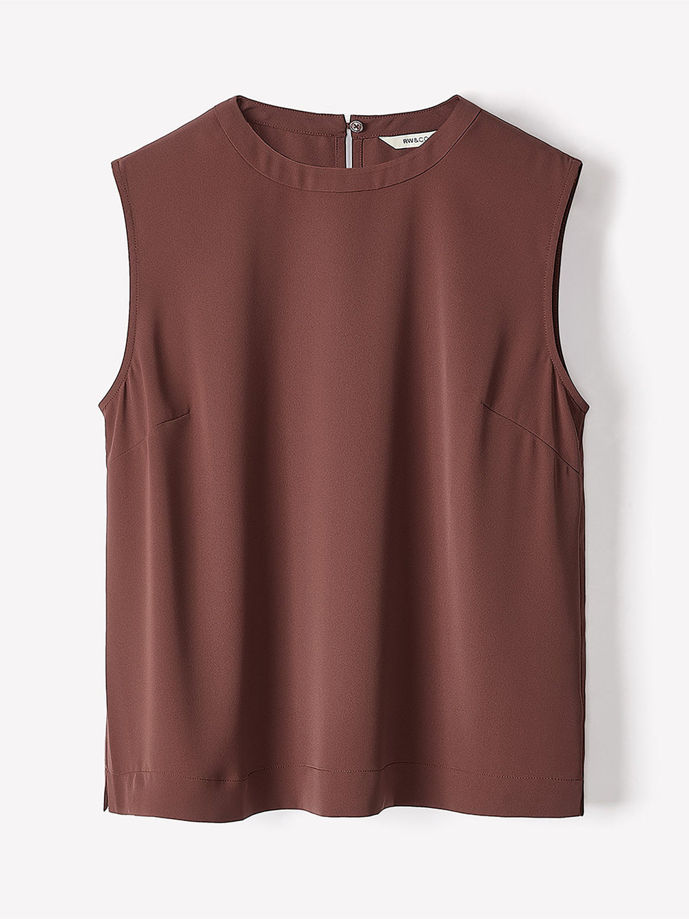 RW&CO Crew-Neck Luxe Crepe Cami