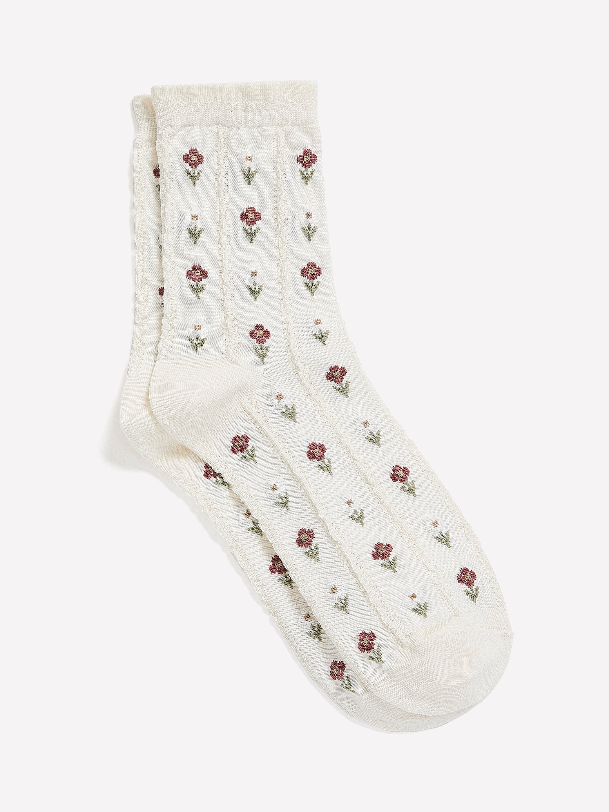 RW&CO Floral Crew Socks