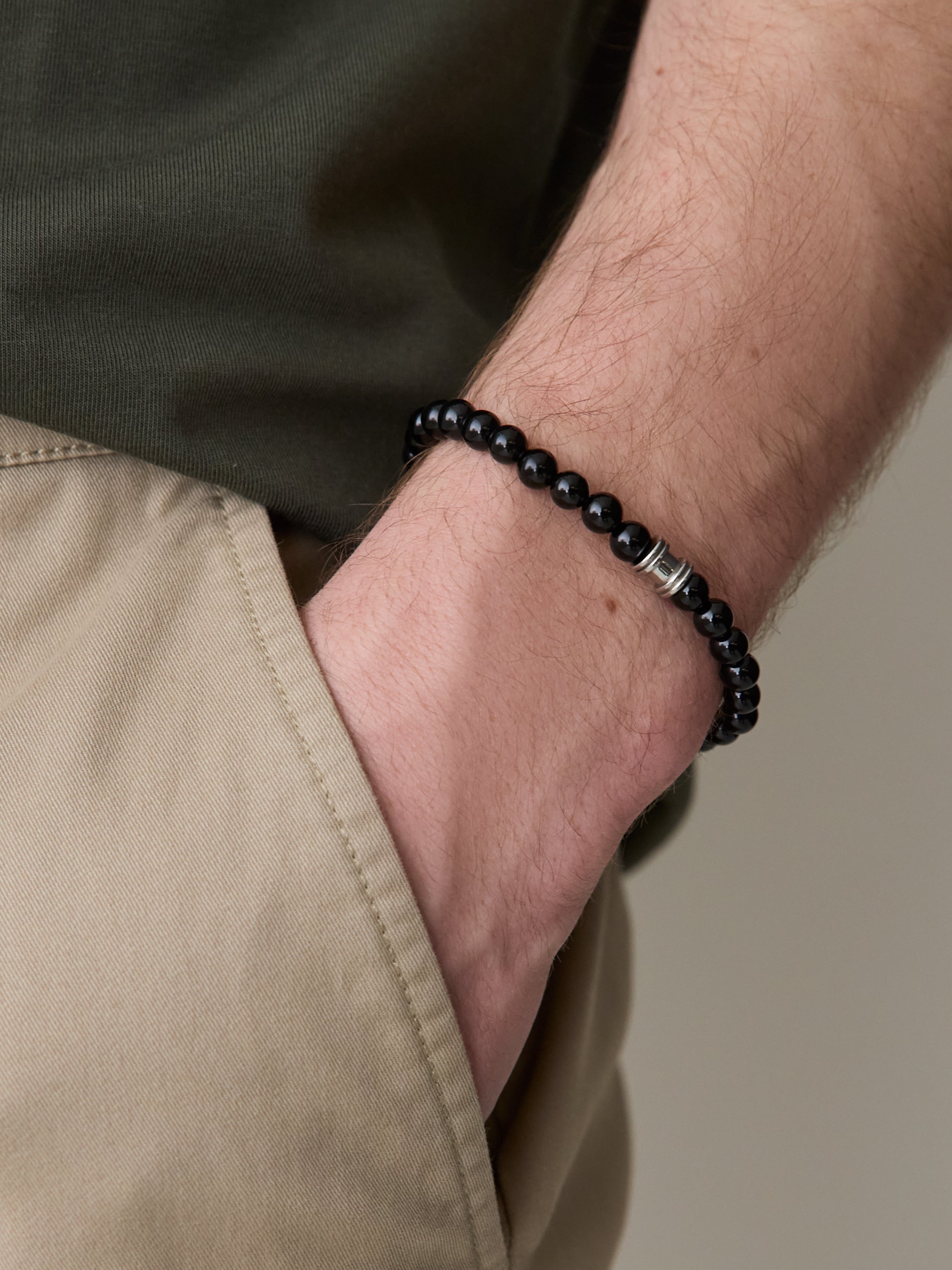 RW&CO Black Onyx Beaded Bracelet