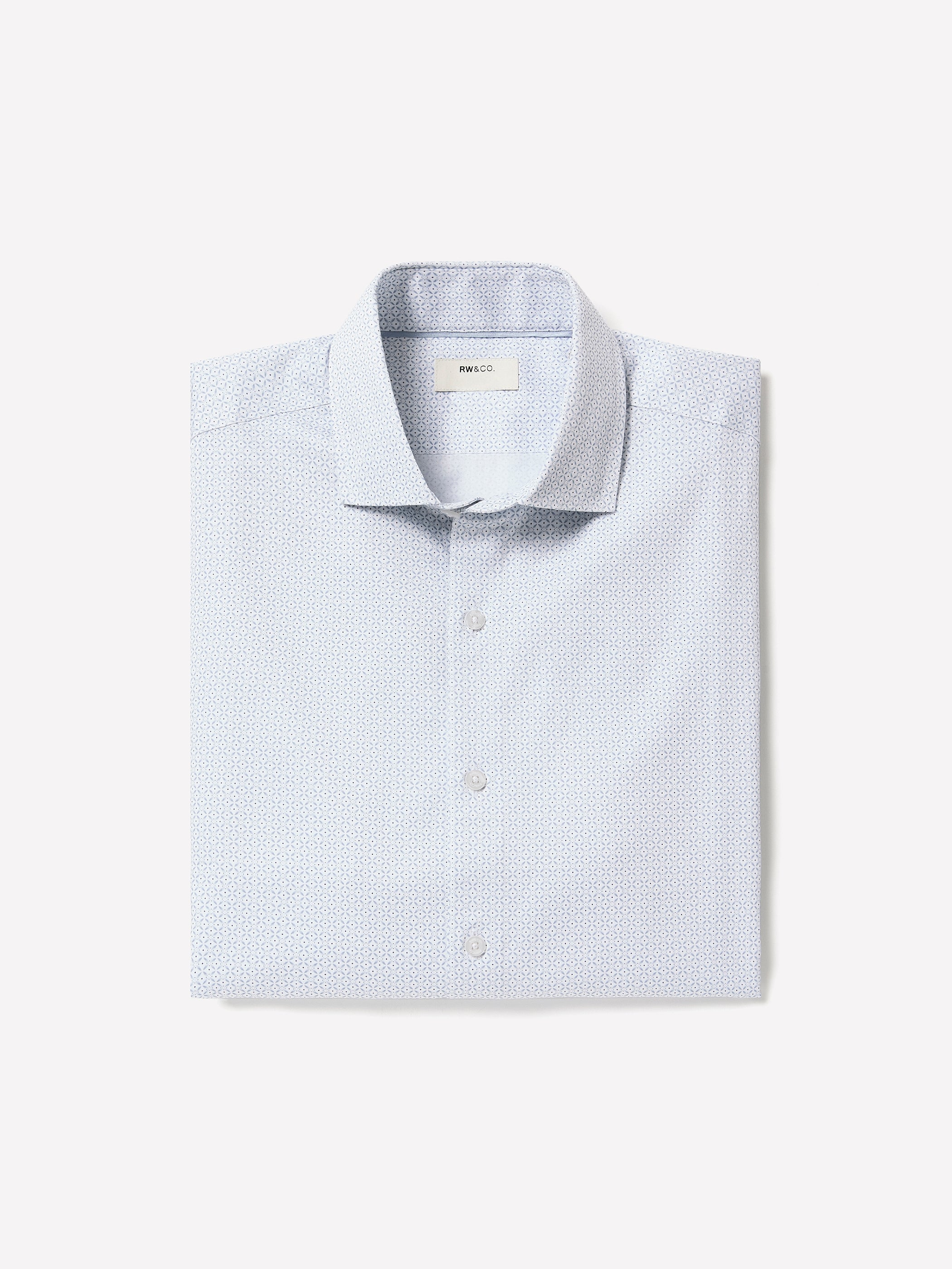 RW&CO Tailored-Fit Dress Shirt with Geo Pattern