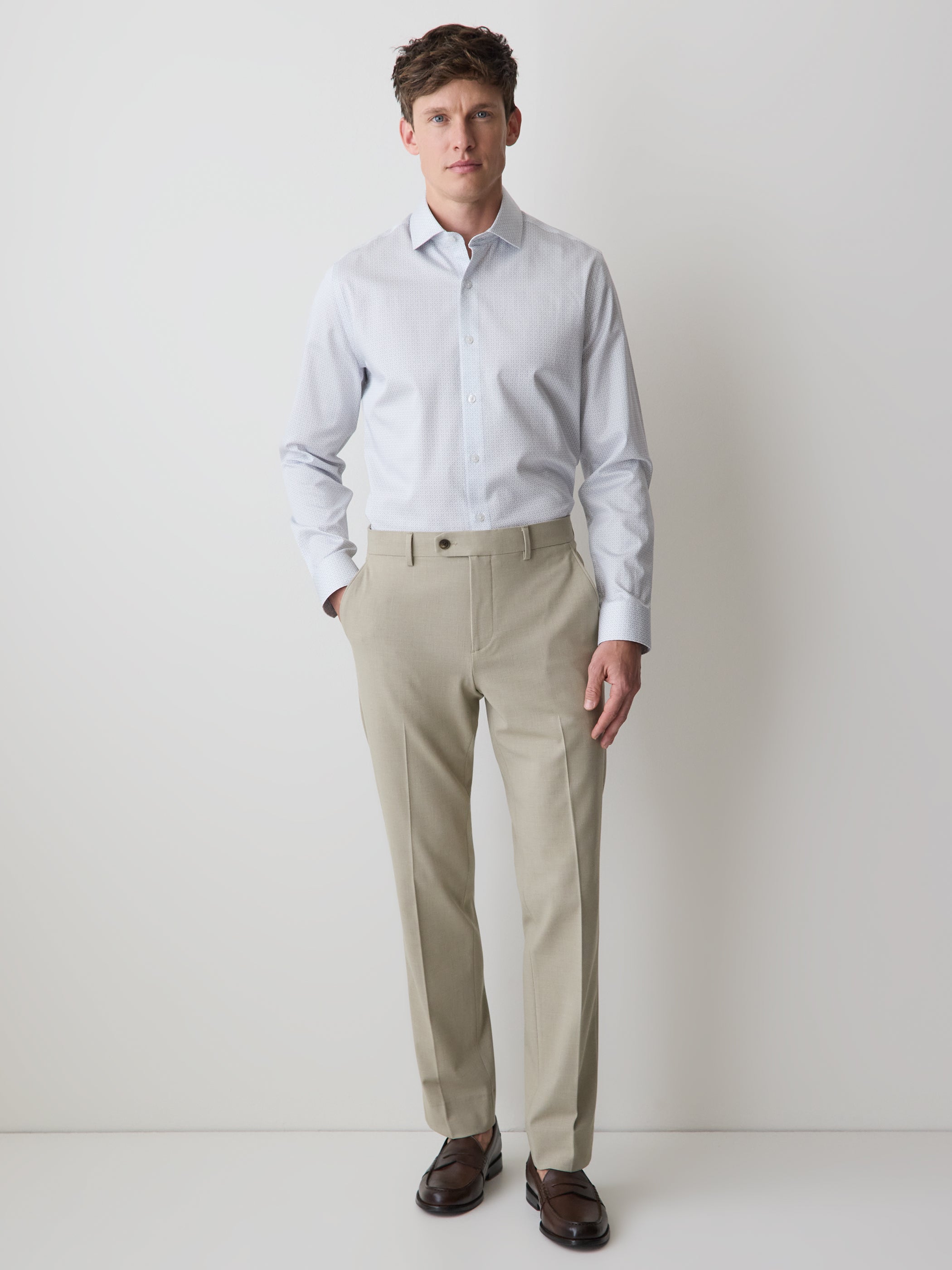 RW&CO Tailored-Fit Dress Shirt with Geo Pattern