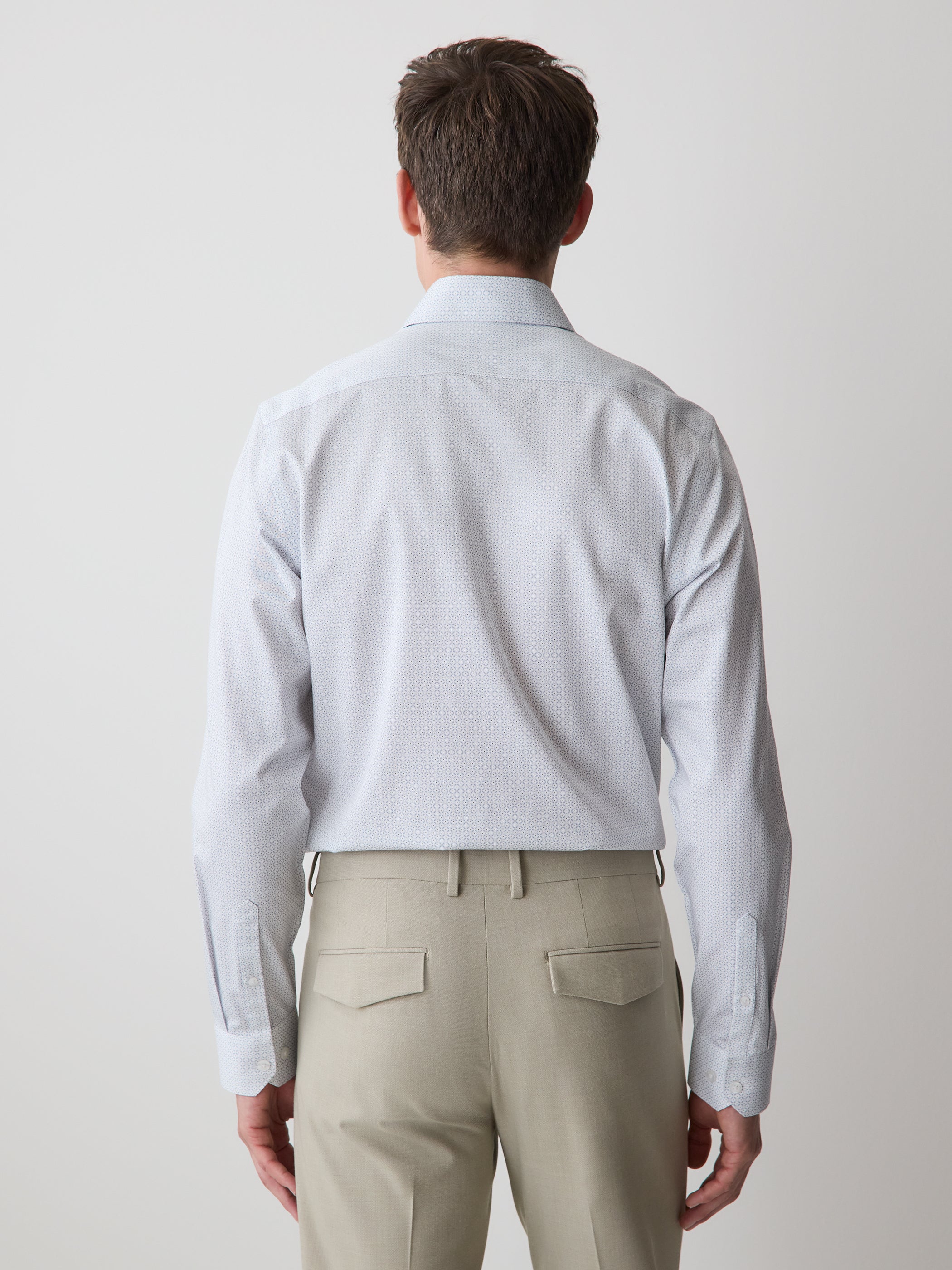 RW&CO Tailored-Fit Dress Shirt with Geo Pattern