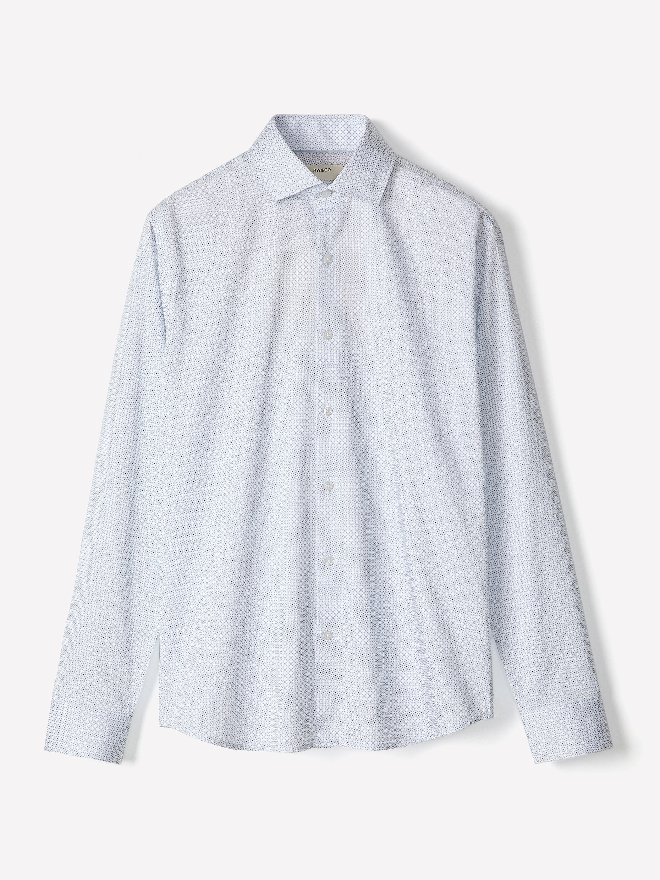 RW&CO Tailored-Fit Dress Shirt with Geo Pattern