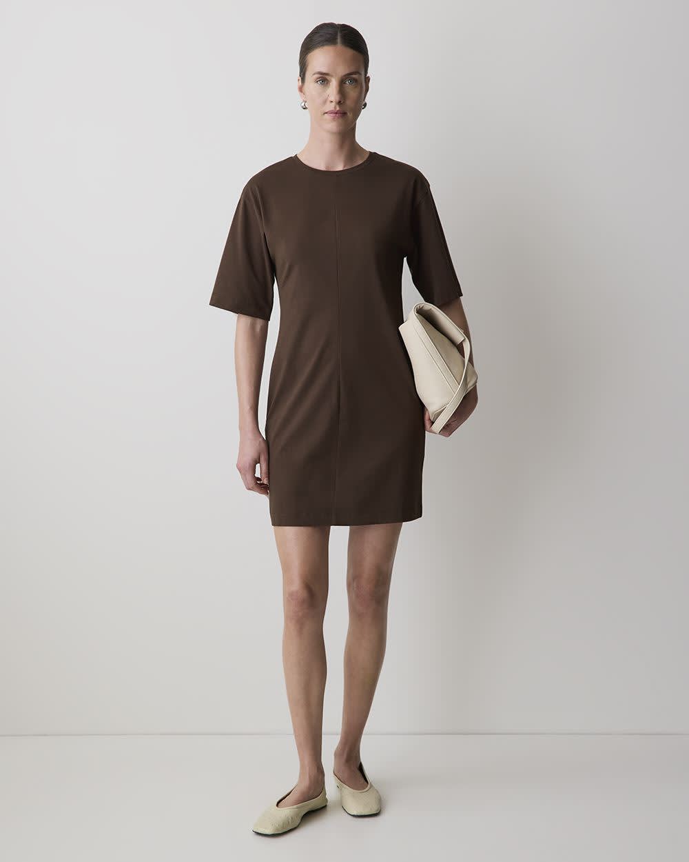 RW&CO Short-Sleeve Crew-Neck Mini Dress