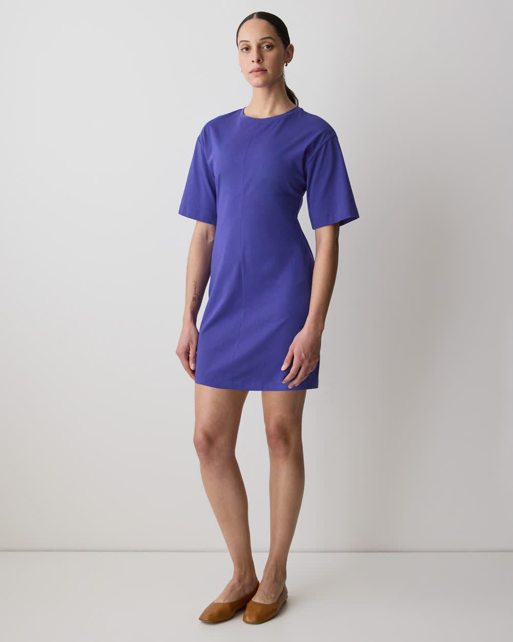 RW&CO Short-Sleeve Crew-Neck Mini Dress