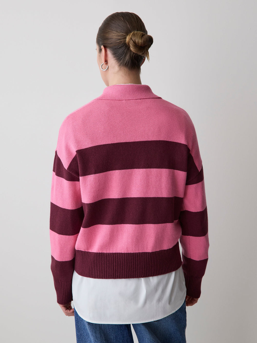 RW&CO Cotton-Merino-Blend V-Neck Rugby Polo Sweater