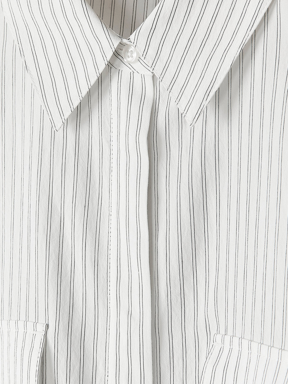 RW&CO Striped Long-Sleeve Buttoned-Down Blouse with Pockets