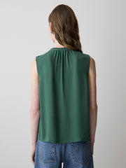 RW&CO Sleeveless Buttoned-Down Blouse with Ruffled Trim