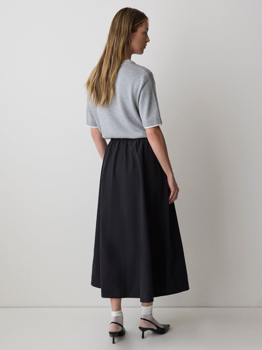 RW&CO High-Rise A-Line Midi Skirt
