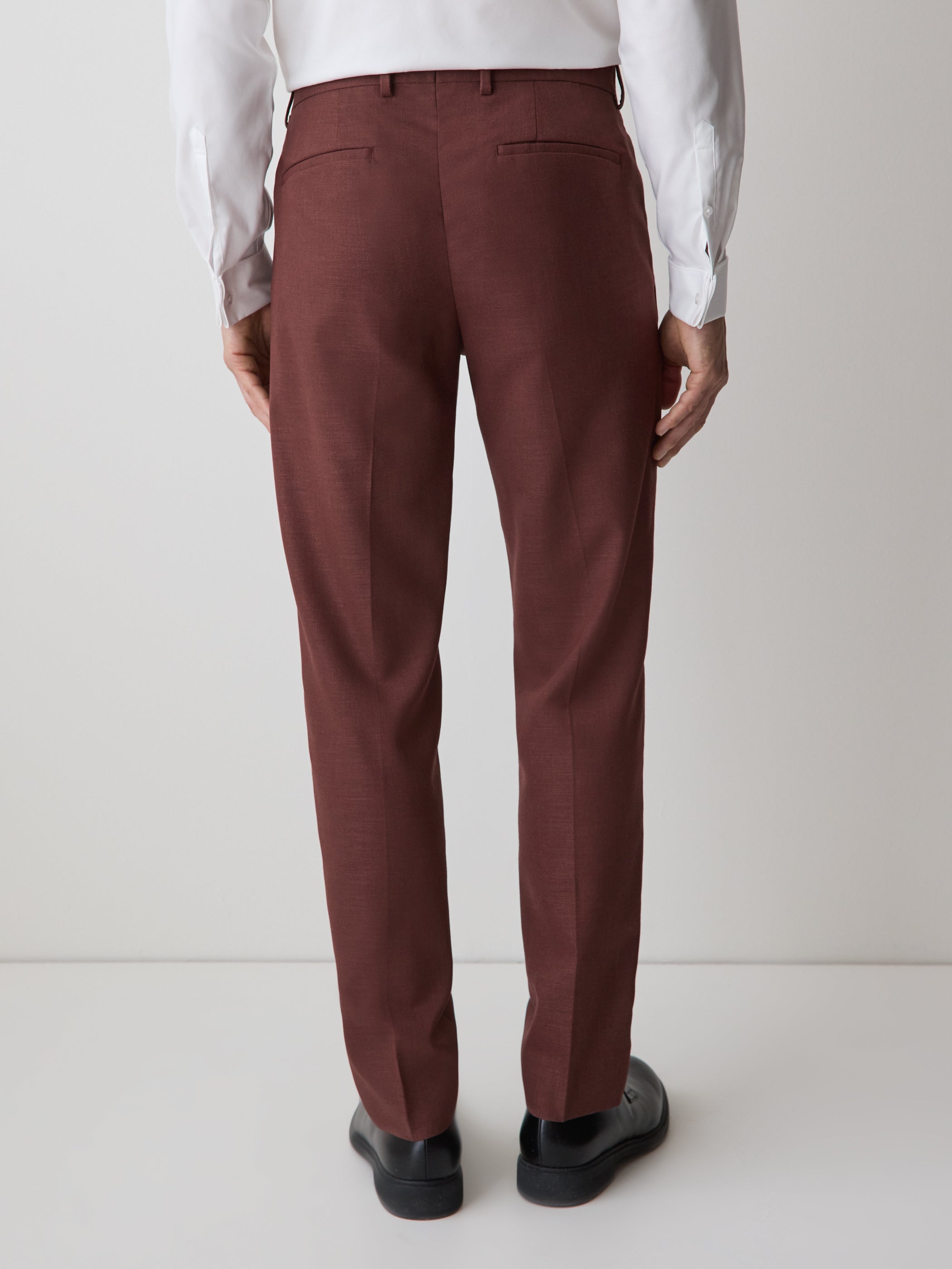 RW&CO Slim-Fit Deep Berry Suit Pant