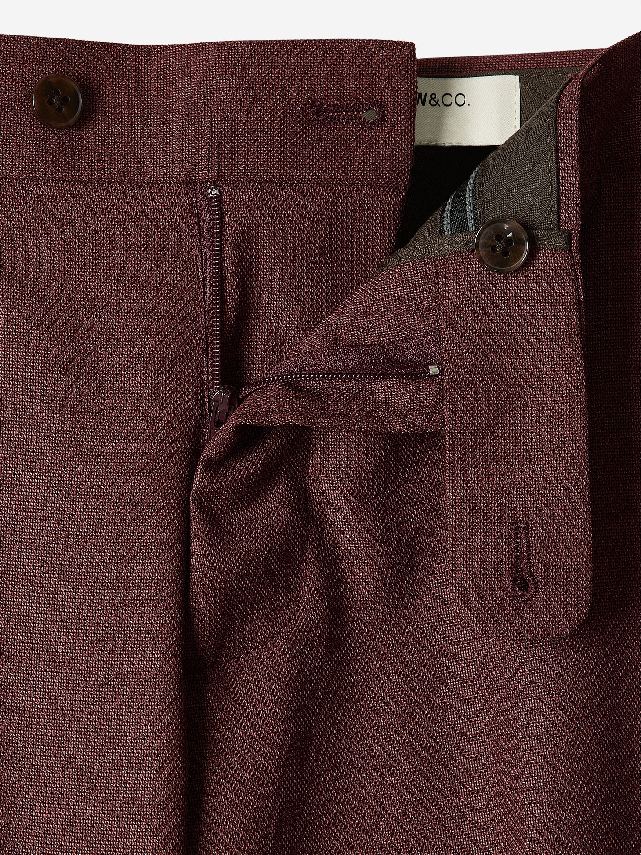 RW&CO Slim-Fit Deep Berry Suit Pant