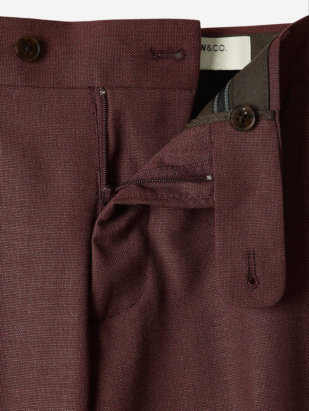 RW&CO Slim-Fit Deep Berry Suit Pant
