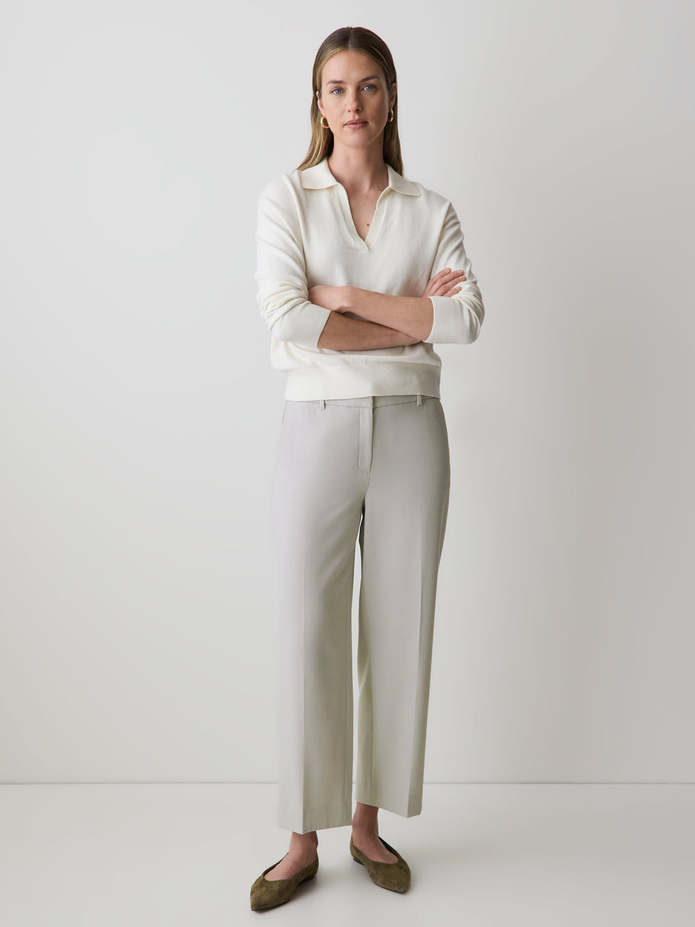 RW&CO Mid-Rise Straight-Leg Cropped Pant