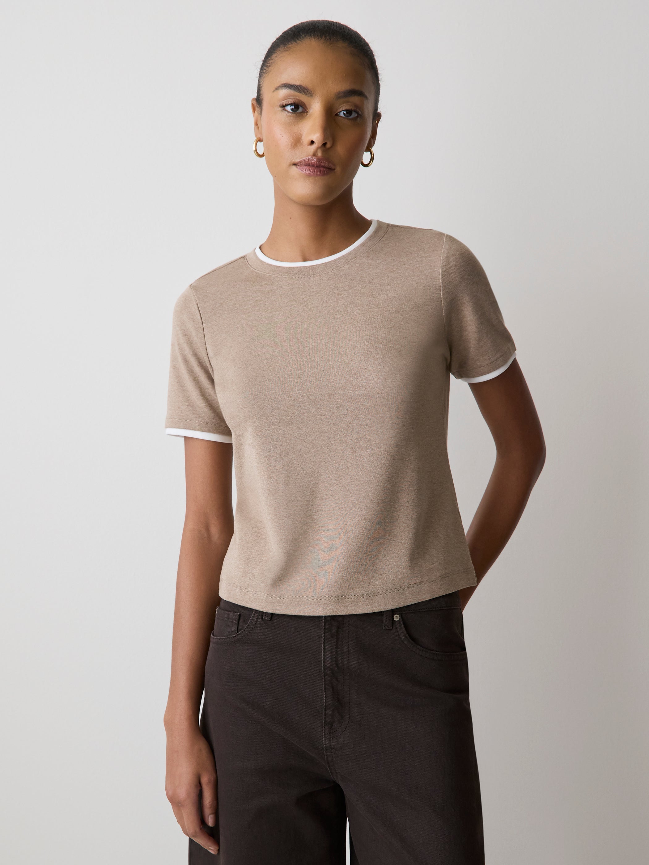 RW&CO Short-Sleeve Crew-Neck Ribbed Basic Tee